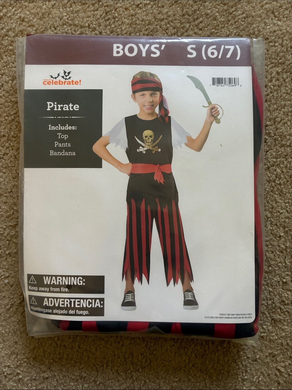 Way To Celebrate Boys Pirate Costume - Various Sizes